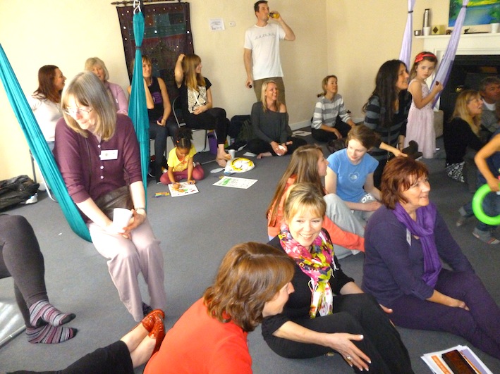 Watching a yoga demonstration at Yoga Glow Studio Beccles
